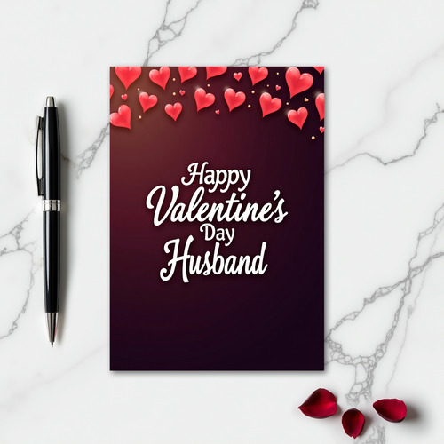 Romantic Hearts Valentines Card