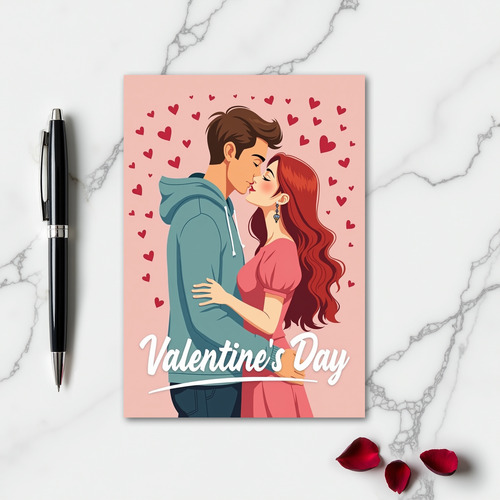 Romantic Hearts Valentines Day Card
