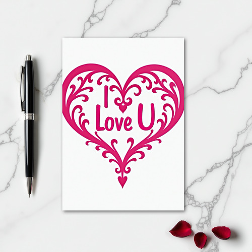 Romantic I Love U Heart Card