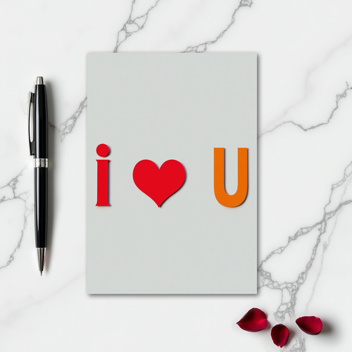 Romantic I Love U Layered Card