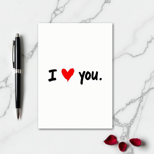 Romantic I Love You Brush Card