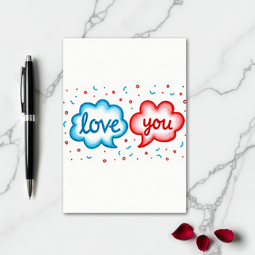 Romantic I Love You Confetti Card