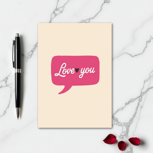 Romantic I Love You Embossed Card