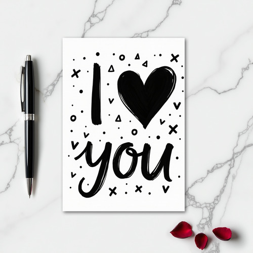 Romantic I Love You Geometric Card