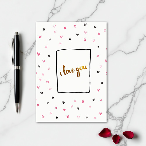 Romantic I Love You Gold Card