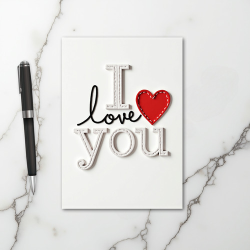 Romantic I Love You Heart Card