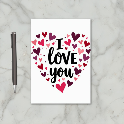 Romantic I Love You Hearts Card