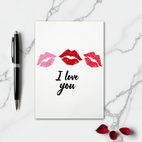 Romantic I Love You Kiss Card