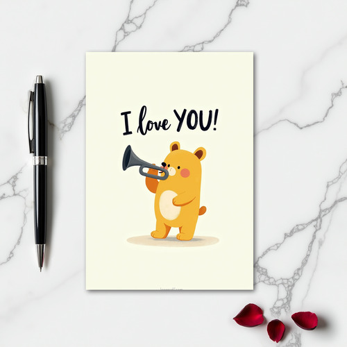 Romantic I Love You Matte Card