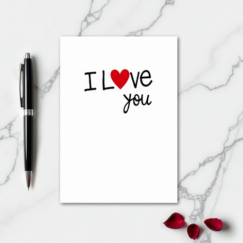 Romantic I Love You Matte Finish Card