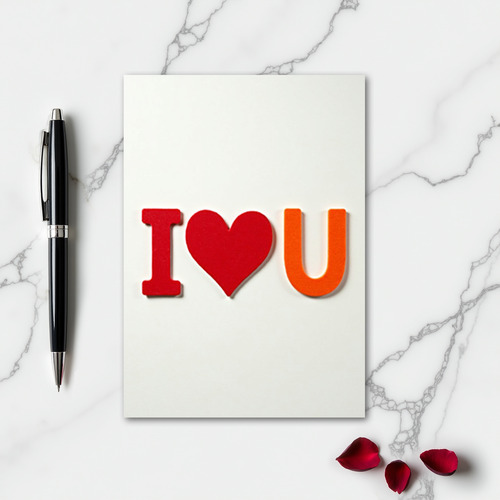 Romantic I Love You Minimalist Card