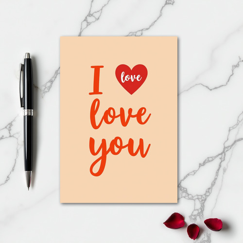 Romantic I Love You Peach Card