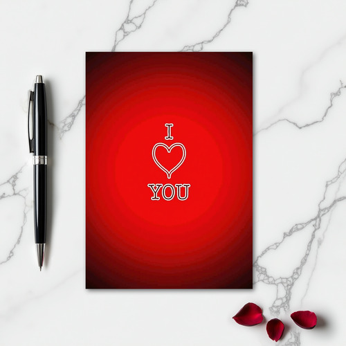 Romantic I Love You Red Card