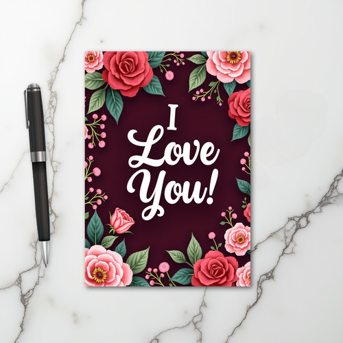 Romantic I Love You Rose Card