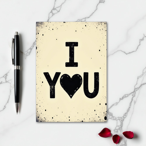 Romantic I Love You Texture Card