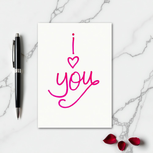 Romantic I Love You Textured Card