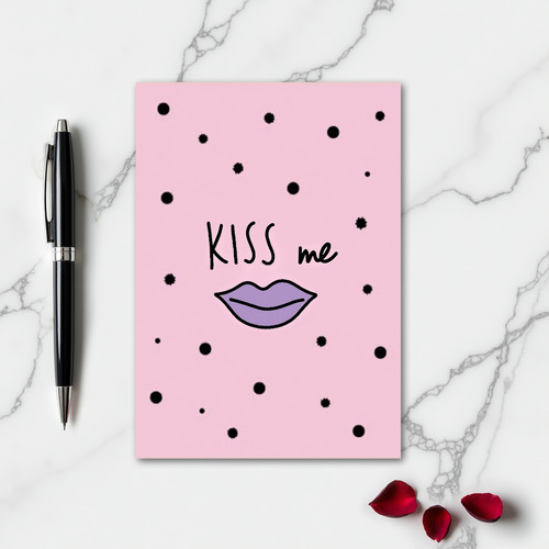 Romantic Kiss Me Love Card