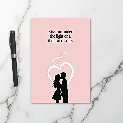 Romantic Kiss Under Stars Card