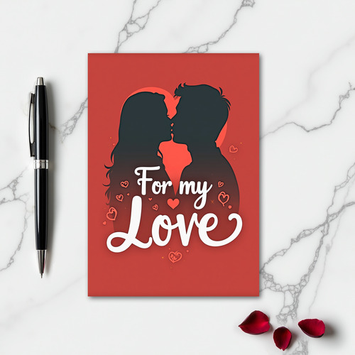 Romantic Kissing Love Card