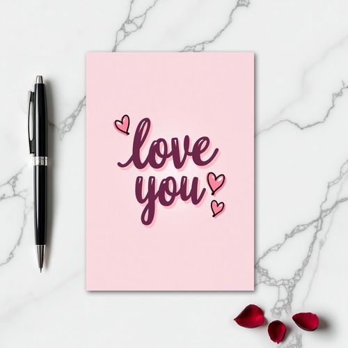 Romantic Layered Hearts I Love You Card