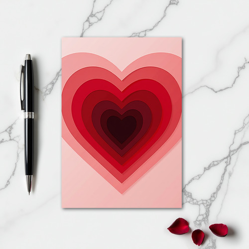 Romantic Layered Hearts Love Card