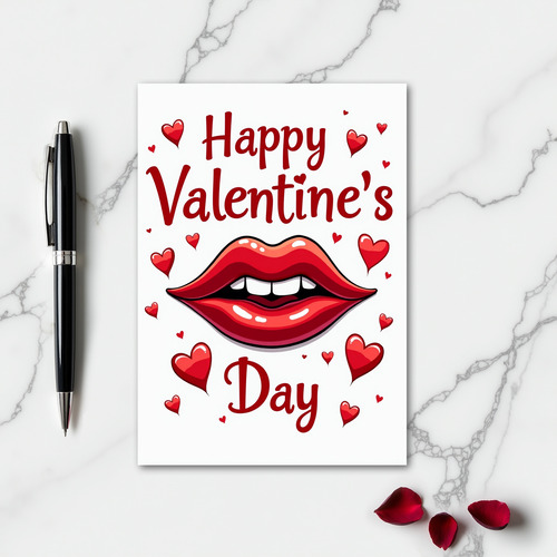 Romantic Lips Valentines Day Card