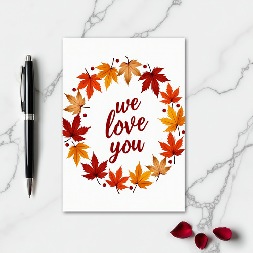 Romantic Love Autumn Card