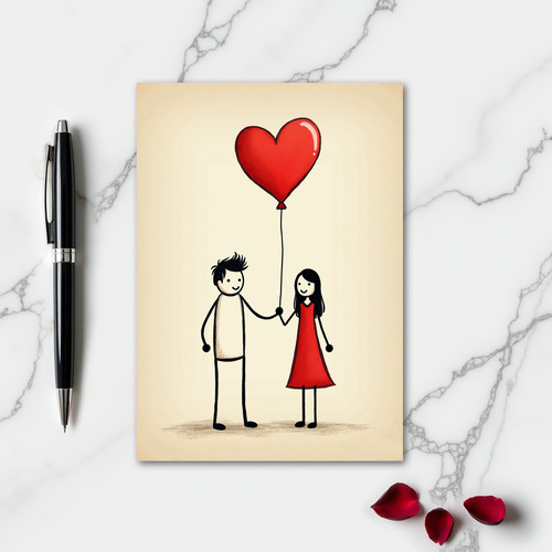Romantic Love Balloon Card