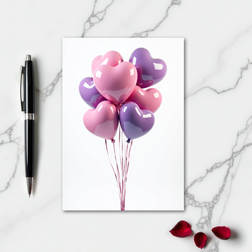 Romantic Love Balloons Card