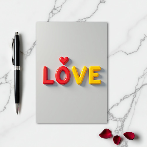Romantic Love Bold Type Card