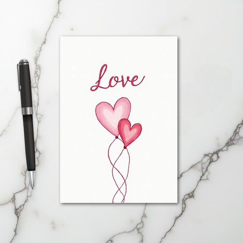 Romantic Love Heart Balloons Card