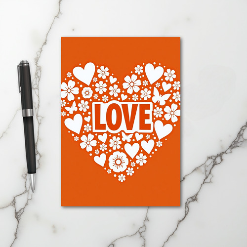 Romantic Love Hearts Flowers Card