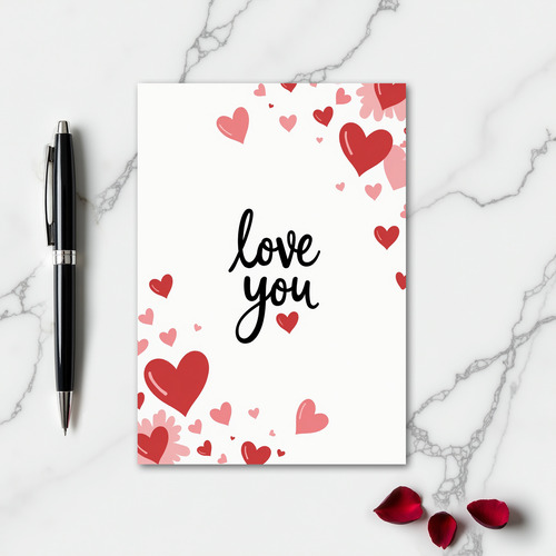 Romantic Love Hearts Shine Card