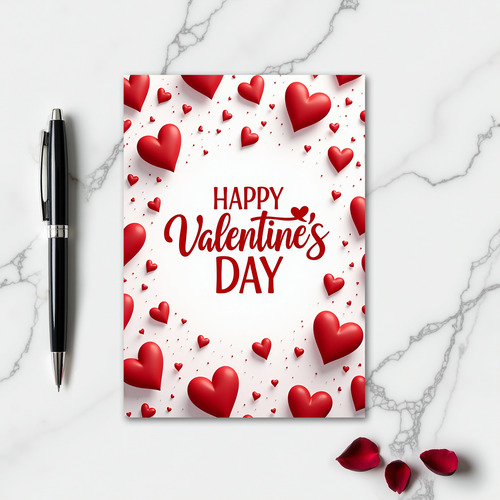 Romantic Love Hearts Valentine Card