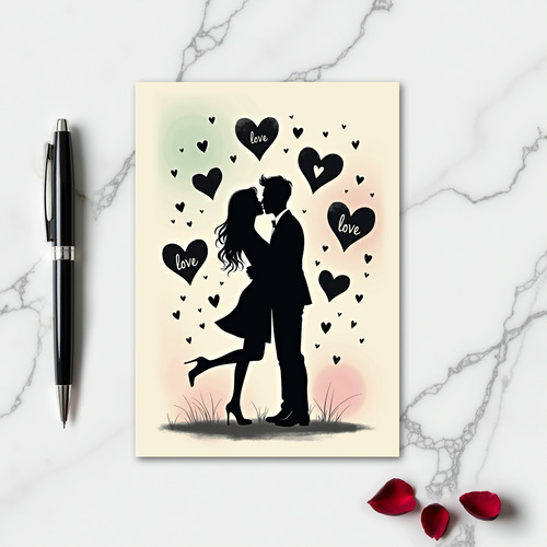 Romantic Love Kiss Card