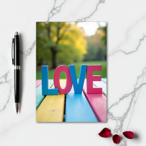 Romantic Love Stripes Card