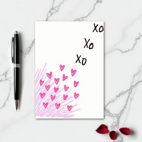Romantic Love Xo Hearts Card