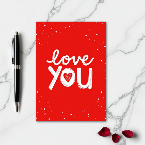 Romantic Love You Brushstroke Dots Card