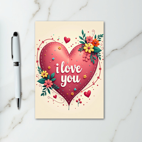 Romantic Love You Flowers Card