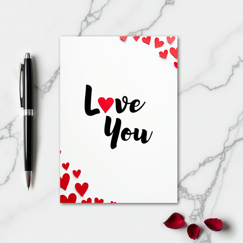 Romantic Love You Heart Pattern Card