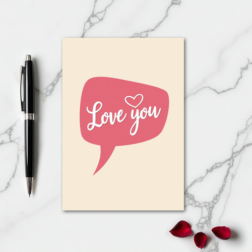 Romantic Love You Script Heart Card