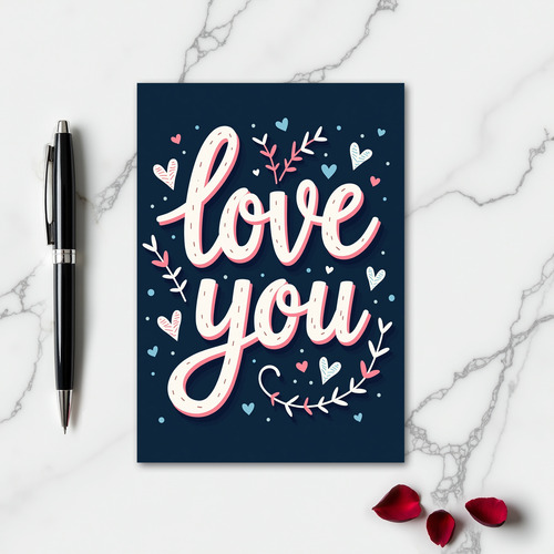 Romantic Love You Simple Card