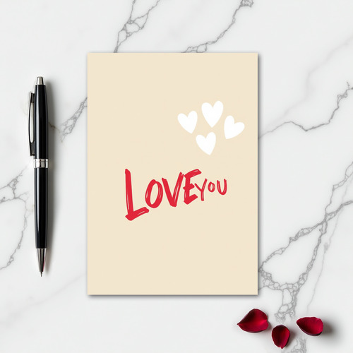 Romantic Matte Love Hearts Card