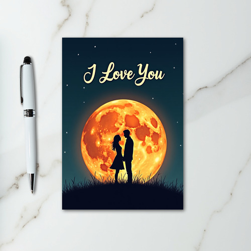 Romantic Moonlit Love Card
