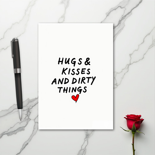 Romantic Naughty Hugs Kisses Card