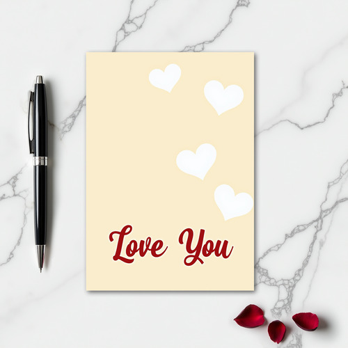 Romantic Paper Hearts Love You Card