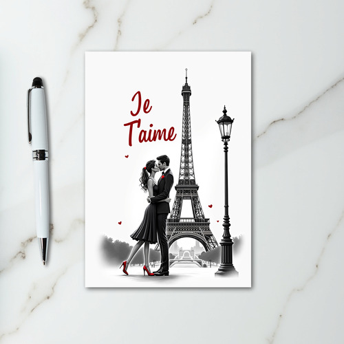 Romantic Paris Kiss Card