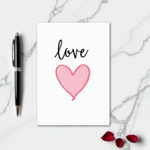Romantic Pink Hand Drawn Love Card