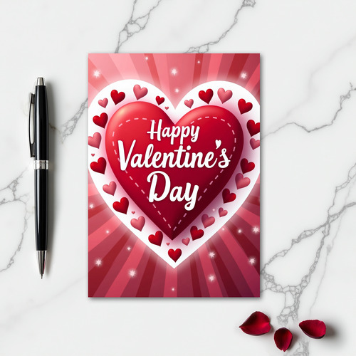 Romantic Radiant Hearts Card