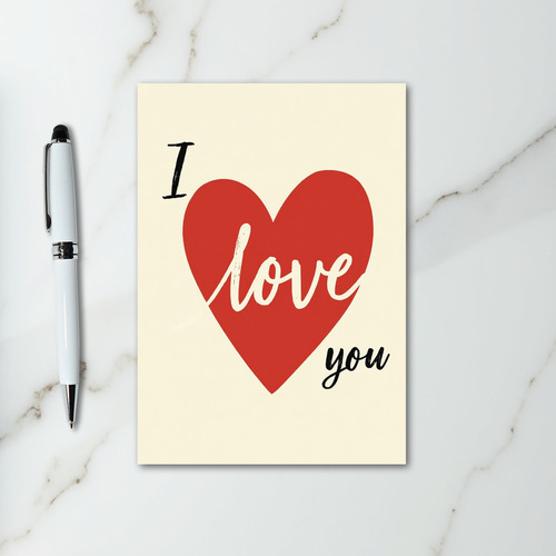 Romantic Red Heart I Love You Card